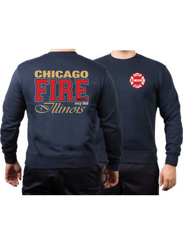 CHICAGO FIRE Dept. Illinois, tricolor (Gold Edition), navy Sweat