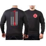 CHICAGO FIRE Dept. flag + Halligan Tool, black Sweat