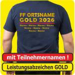 T-Shirt Leistungsabzeichen GOLD nur Text + Namen (Nr. 1N)
