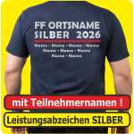 T-Shirt Leistungsabzeichen SILBER nur Text + Namen (Nr. 1N)