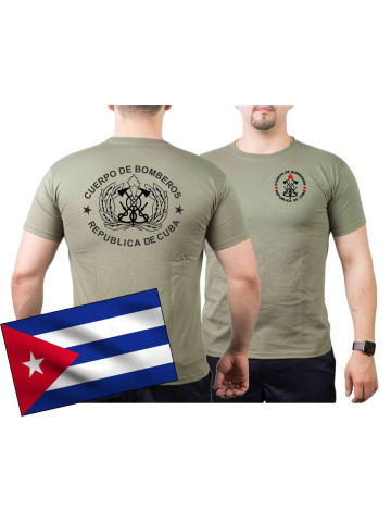 T-Shirt olive, Cuerpo de Bomberos (CUBA)