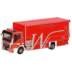 Modell 1:87 MAN TGL CC Koffer-LKW mit LBW, GW-Hygiene, FW...
