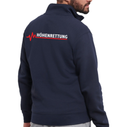 Troyer (Quarter Zip Sweat) navy, Höhenrettung mit roter EKG-Linie