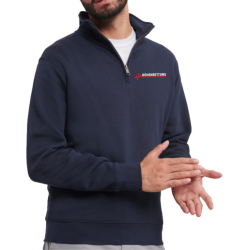 Troyer (Quarter Zip Sweat) navy, Höhenrettung mit roter EKG-Linie