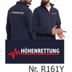 Troyer (Quarter Zip Sweat) navy, Höhenrettung mit roter EKG-Linie