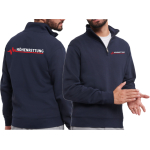 Troyer (Quarter Zip Sweat) navy, Höhenrettung mit roter EKG-Linie