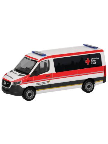 Modell 1:87 MB Sprinter 18 Bus Flachdach, DRK Stuttgart Degerloch (BaWü)