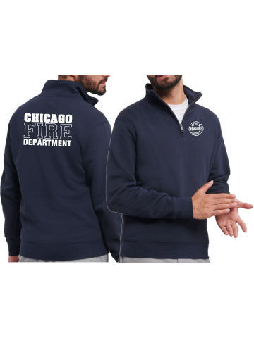 Troyer (Quarter Zip Sweat) navy, CHICAGO FIRE Dept. Standard