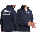 Troyer (Quarter Zip Sweat) navy, CHICAGO FIRE Dept. Standard