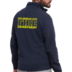 Troyer (Quarter Zip Sweat) navy, Los Angeles City Fire Department, neon yellow