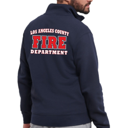 Troyer (Quarter Zip Sweat) navy, Los Angeles County Fire Department in weiß/rot