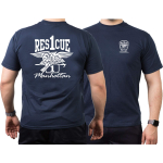 T-Shirt navy, Rescue1 Manhattan - Eagle, white