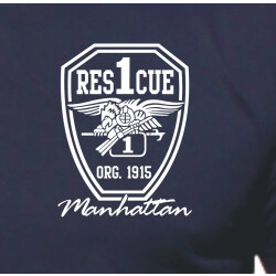 T-Shirt navy, Rescue-1 with Eagle, 4XL