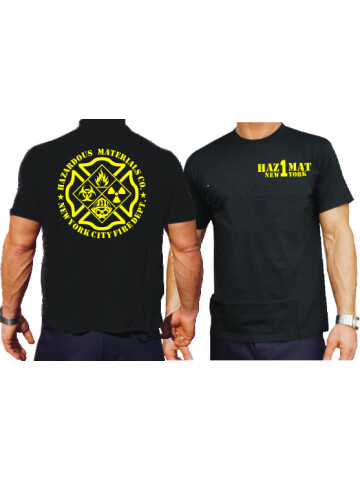 T-shirt marin, New York City Fire Dept. "HazMat Co.1" (Hazardous Materials/Gefahrguteinheit), M