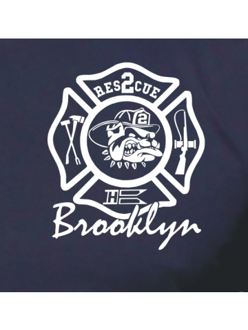 FEU1 Sweat à Capuche Rescue 2 Brooklyn with Fighting Bulldog 