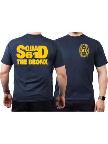 T-Shirt blu navy, New York City Fire Dept. Squad 61 The Bronx