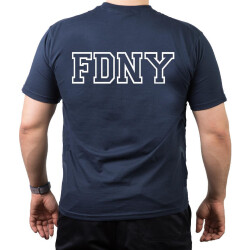 T-Shirt blu navy, New York City Fire Dept. (outline) -...