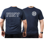 T-Shirt azul marino, New York City Fire Dept. (outline) - &quot;343&quot;