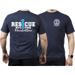 T-Shirt blu navy, Rescue1 (blue) Manhattan