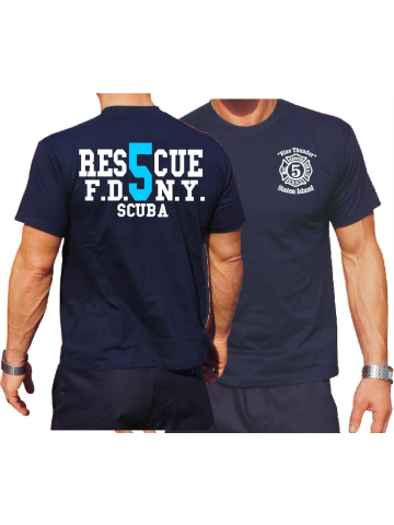 T-Shirt navy, Rescue5 (blue) Staten Island