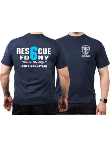 T-Shirt navy, New York City Fire Dept. Rescue 6 (blue) Six in the City