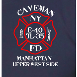 T-Shirt navy, New York City Fire Dept. Caveman Upper West Side Manhattan (E-40/L-35)