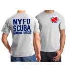 T-Shirt ash, New York City Fire Dept. SCUBA Marine-Rescue
