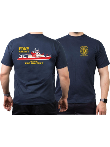 T-Shirt azul marino, New Yorker Feuerwehr Marine 9 "Firefighter II"