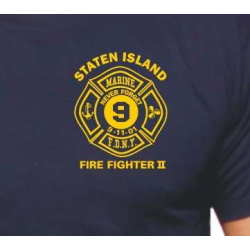 T-Shirt blu navy, New Yorker Feuerwehr Marine 9 "Firefighter II"