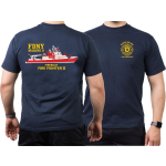 T-Shirt blu navy, New Yorker Feuerwehr Marine 9 "Firefighter II"