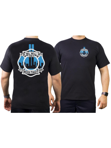 T-Shirt 9/11 nero/blue