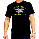 T-Shirt nero, blu navy SEAL (Sea - Air Land) zweifarbig