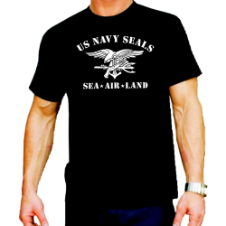 T-Shirt noir, marin SEAL (Sea - Air Land)