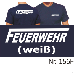 T-Shirt navy, FEUERWEHR with long &quot;F&quot; in white