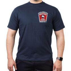 T-Shirt marin, Boston Fire Dept., Rescue 2 (Skull)