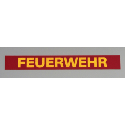 Sticker &quot;FEUERWEHR&quot; red with yellow reflectiver...