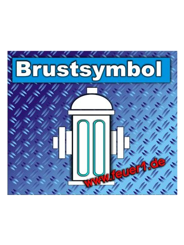 Brustsymbol "Hydrant" in Farbe der Rückenschrift