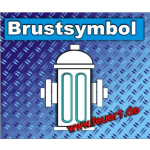 Brustsymbol "Hydrant" in Farbe der Rückenschrift