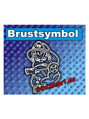 Brustsymbol "Feuerwehrmann with axe 1" in Farbe der Rückenfont