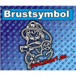 Brustsymbol "Feuerwehrmann with axe 1" in Farbe der Rückenfont