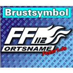 Brustsymbol "FW avec flammes" Farbe der Rückenpolice de caractère