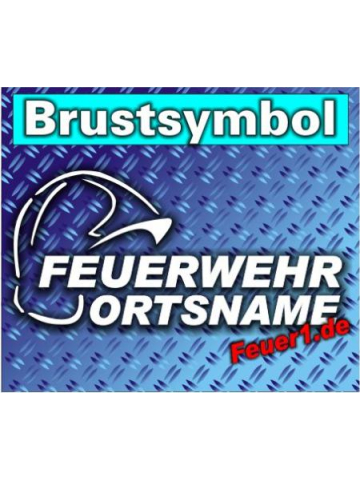 Brustsymbol "FW con Gallethelm" Farbe der Rückenfont