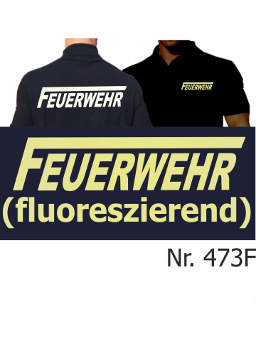 Polo navy, FEUERWEHR with long "F" fluoresz.