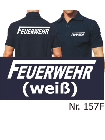 Polo navy, FEUERWEHR with long "F" in white