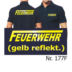 Polo navy, FEUERWEHR with long &quot;F&quot; yellow-refl.