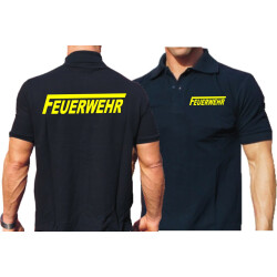 Polo navy, FEUERWEHR with long &quot;F&quot; neonyellow