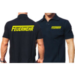 Polo navy, FEUERWEHR with long "F" neonyellow