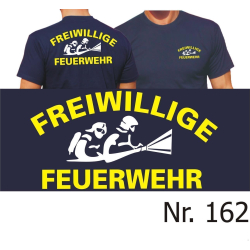 T-Shirt navy, FFW neongelb/weiß AGT