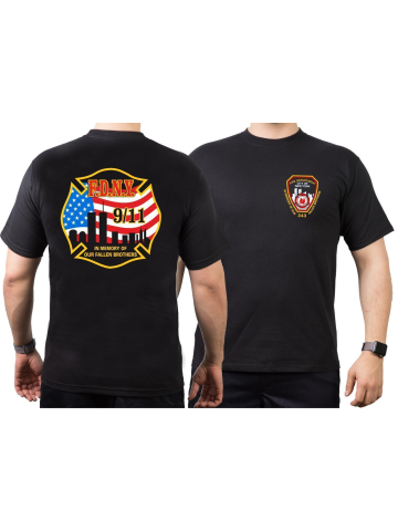 T-Shirt black, "911 - In Memory Of Our Fallen Brothers." 4farbig