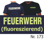 T-Shirt FEUERWEHR, fluorescent, Gr. M